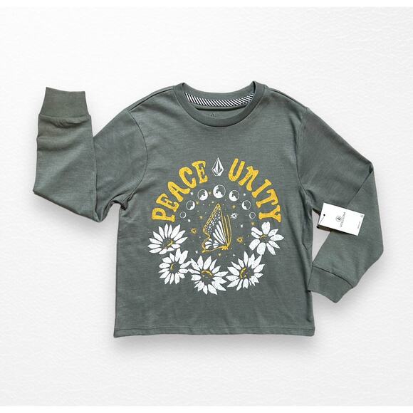 NWT Volcom Peace & Unity Long Sleeved Tee, Size 4 - Picture 8 of 9